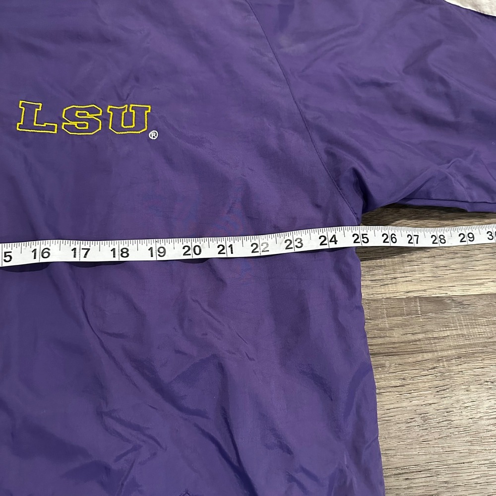 Vintage 90s Starter LSU Tigers Windbreaker Jacket Mens Medium Purple Full Zip - Picture 8 of 11